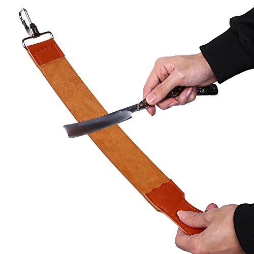 GOTOTOP Double Sided Leather Strop for Straight Razors and Knives 19.8"