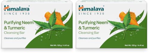 Himalaya Neem & Turmeric Cleansing Bar for Healthy Skin, 4.41 Oz (Pack of 2)