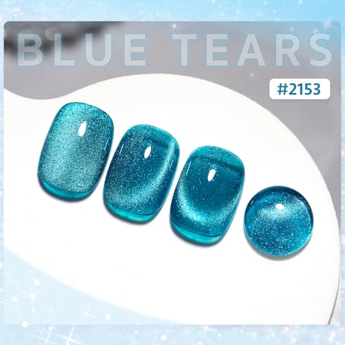 GAOY Blue Cat Eye Gel Nail Polish 16ml - Holographic UV Gel