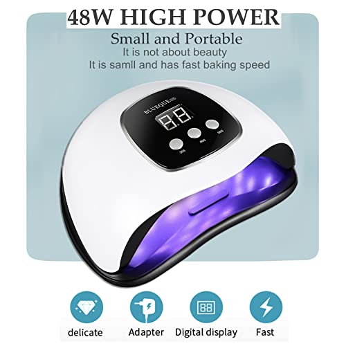 BIGBEAR UV LED Nail Lamp for Gel Polish - White, Fast Dryer