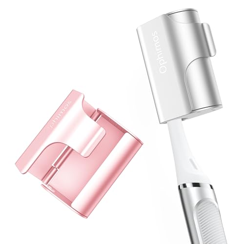 Ophimos Aluminum Toothbrush Head Cover Cap - Travel Protector (2 Pack, Silver+Pink)