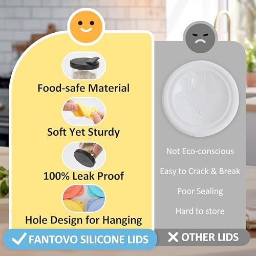 Oui Yogurt Jar Lids Set - 8 Reusable Silicone & Spice Covers