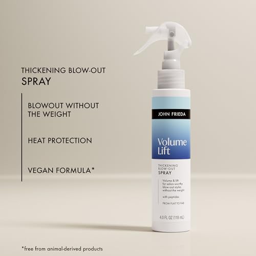 John Frieda Volume Lift Thickening Blow-Out Spray, 4 fl oz - Heat Protectant & Volumizing Formula
