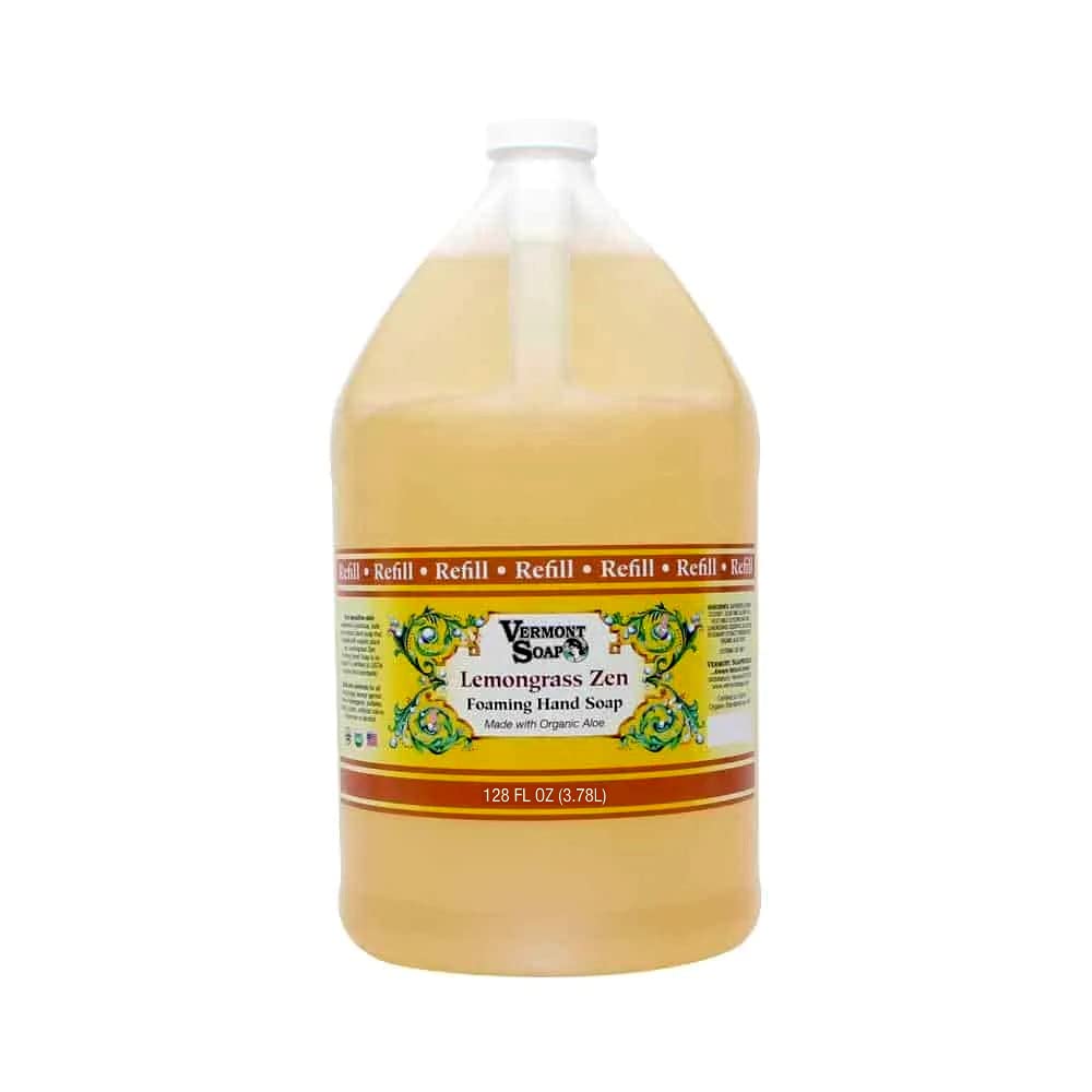 Vermont Soap Organic Unscented Foaming Hand Soap - Natural Moisturizing Liquid Soap for Dry Skin | 64 oz