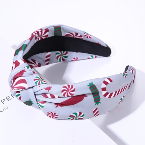Vokone Christmas Candy Cane Headbands for Women - Holiday Knot Hair Accessories, Festive Gift for Teen Girls