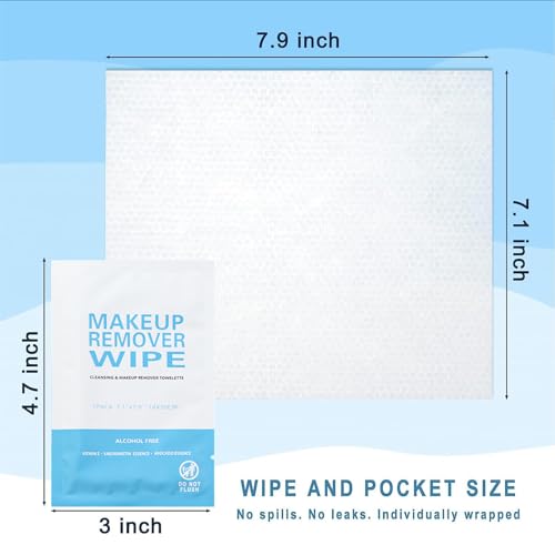 50 Pack Gisdo Individually Wrapped Makeup Remover Wipes Bulk