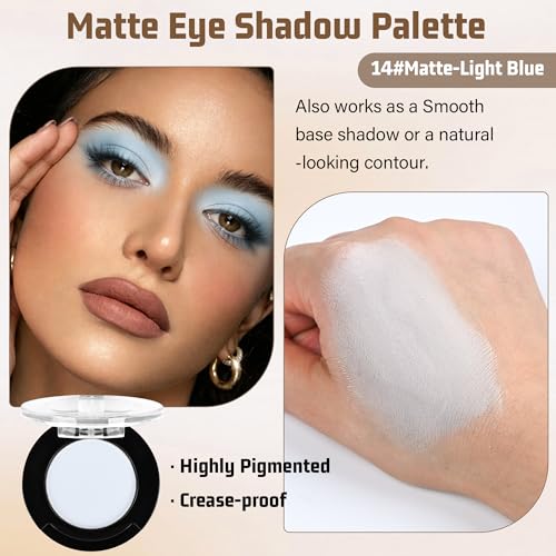 Light Blue Matte Eyeshadow for Mature Skin - High Pigment & Blendable