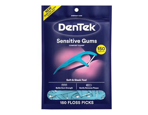 DenTek Comfort Clean Floss Picks - Sensitive Gums, Fresh Mint, 150 Count (2 Pack)