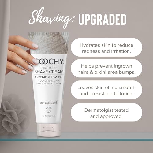 Coochy Shave Cream - Moisturizing Intimate Shaving Cream - 12.5 oz Au Natural