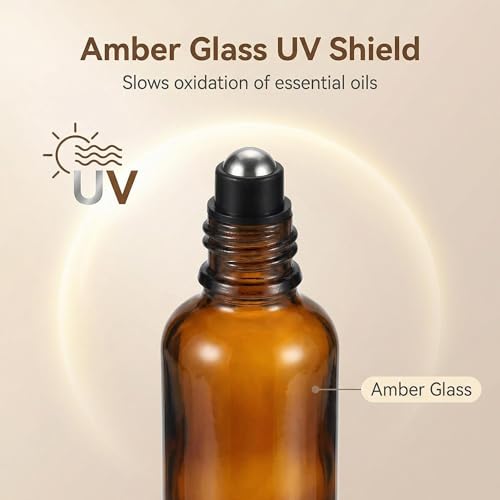 3-Pack 30ml Glass Roll-On Bottles for Essential Oils & Perfumes