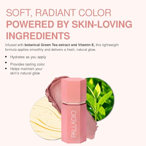 Palladio Liquid Blush for Cheeks & Lips - Cool Pink 0.16 Fl Oz, 2-in-1 Vegan Makeup