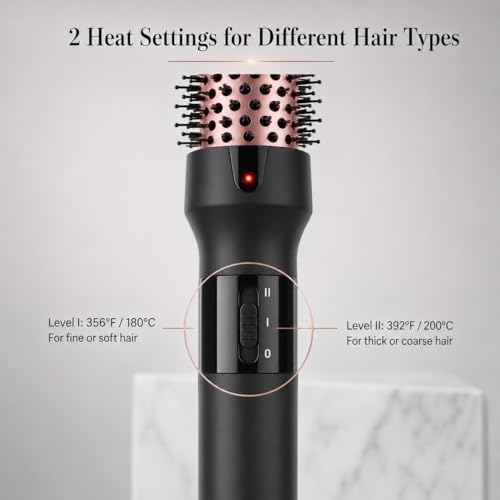 1.5-Inch Thermal Curling Brush for All Hair Types - Fast Heating, Anti-Scald