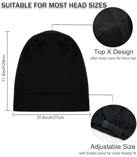 Sleep Cap Bonnet for Sleeping - Adjustable Cooling Lining, 2pcs (Vidsel)
