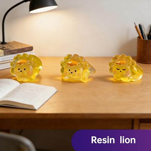 30Pcs Mini Luminous Resin Lion Figurines for Crafts & Decor