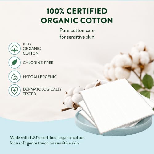 Organyc Organic Cotton Squares for Sensitive Skin - 50 Count
