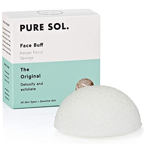 PureSOL Konjac Facial Sponge - Eco-Friendly Exfoliating Cleanser