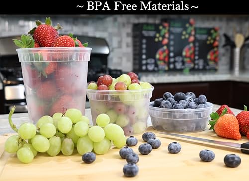Zekii Extra Thick Food Storage Containers Set of 24 - BPA Free, Leakproof, Microwave & Freezer Safe