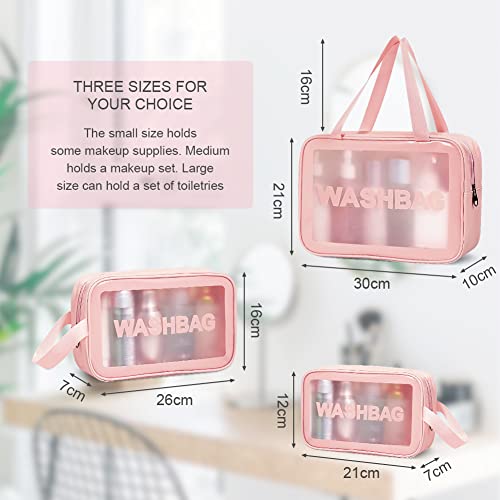 Aucuu 4-Piece Clear Toiletry Bag Set - Waterproof Travel Cosmetic Organizers
