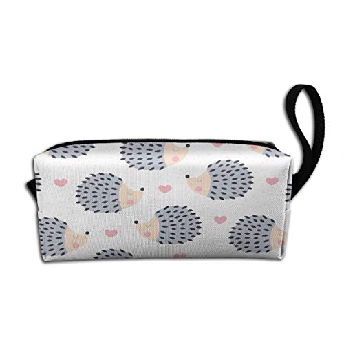 Cute Hedgehog Travel Makeup Bag Cosmetic Organizer with Zipper Pouch