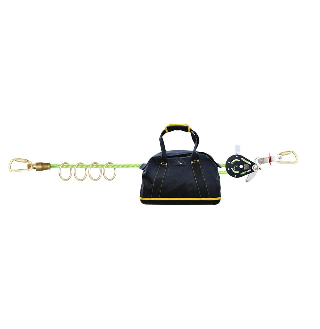 Frontline HLK1004 4-Person 100' Adjustable Horizontal Lifeline System with 6' Anchor Straps | OSHA & ANSI Compliant | Comes in Frontline Bag