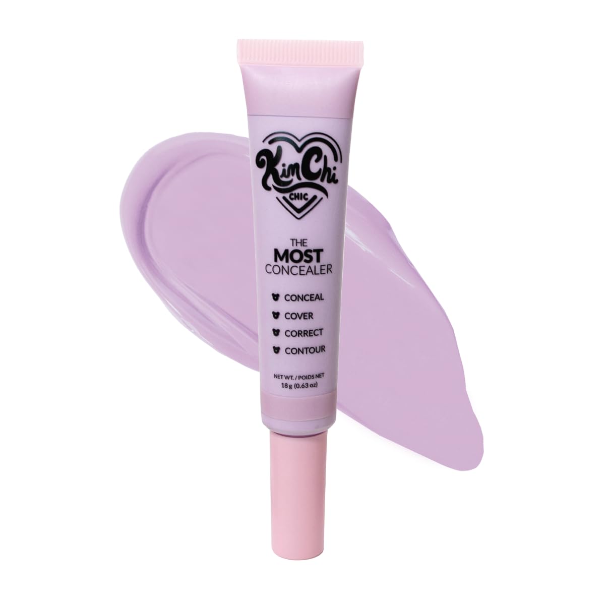 KimChiChic Concealer - Full Coverage Water Resistant Multi-Use Formula | Matte Satin Finish | 0.63 oz, 01-Ivory