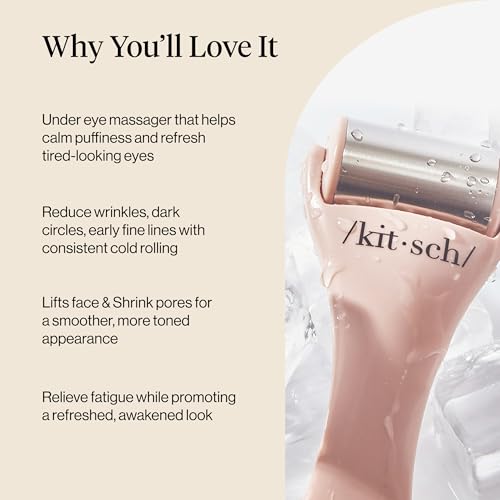 Kitsch Pink Ice Face Roller for Cooling & Puffiness Reduction - Women & Men