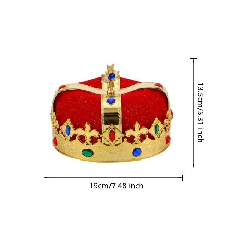 Red Royal Crown Set for Men & Women - Wedding, Prom & Party Accessories