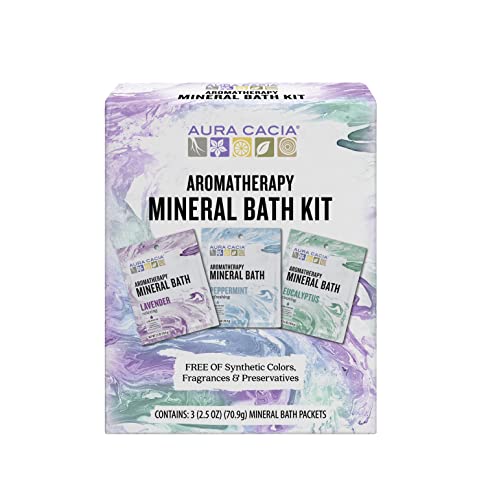 Aura Cacia Aromatherapy Mineral Bath Kit - 3 Essential Oil Salt Packets