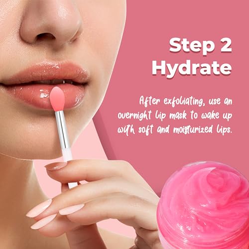 Watermelon Lip Scrub and Sleeping Mask Duo for Soft Lips