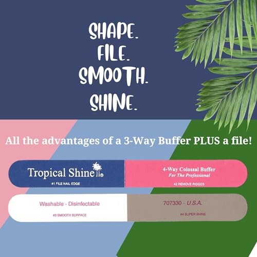 Tropical Shine Colossal 4-Way Nail Buffer - Portable Nail Care Tool