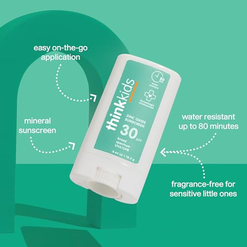 Thinkkids Mineral Sunscreen Stick SPF 30 Kids & Baby Water Resistant 0.64 Oz
