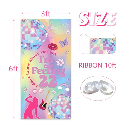 I'm Feeling 22 Birthday Banner - Fun 22nd Party Decoration 3x6ft