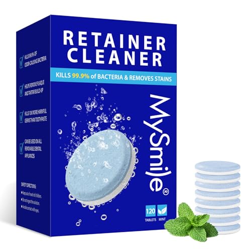 MySmile Retainer & Denture Cleaning Tablets - Mint, 120 Count