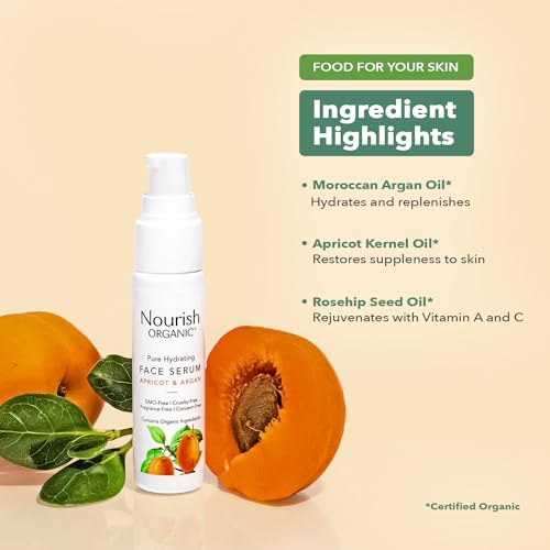 Nourish Organic Face Serum with Vitamin C & A – 0.7 Fl Oz