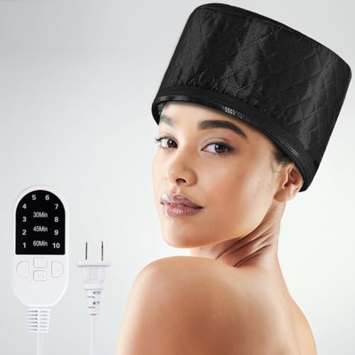 DEBECTY Black Heat Cap for Deep Conditioning with 10 Heating Levels