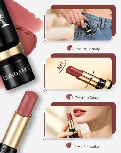 LIONDANCE Soft Matte Bullet Lipstick - Mist Mauve Dusty Rose Nude