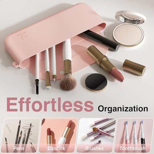 COOL-ANGLE 2-in-1 Magnetic Silicone Makeup Brush & Sponge Case Khaki D01