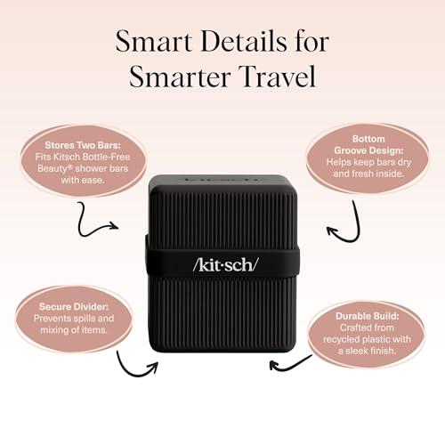 Kitsch 2-Compartment Travel Soap Case - TSA-Approved & Leak-Proof