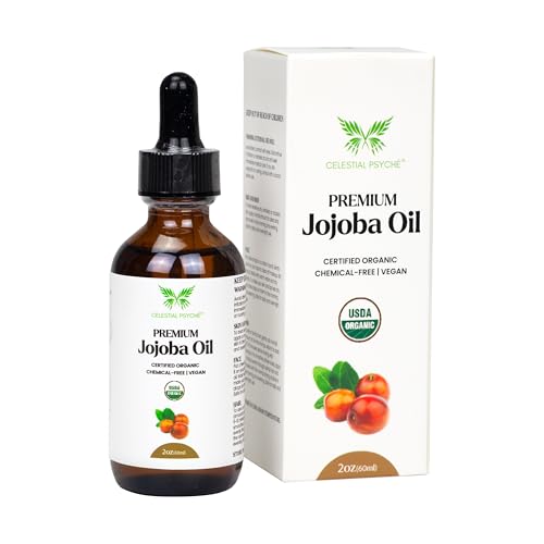 Celestial Psyché Organic Jojoba Oil 2 Fl Oz - Pure Natural Hair, Skin & Nails