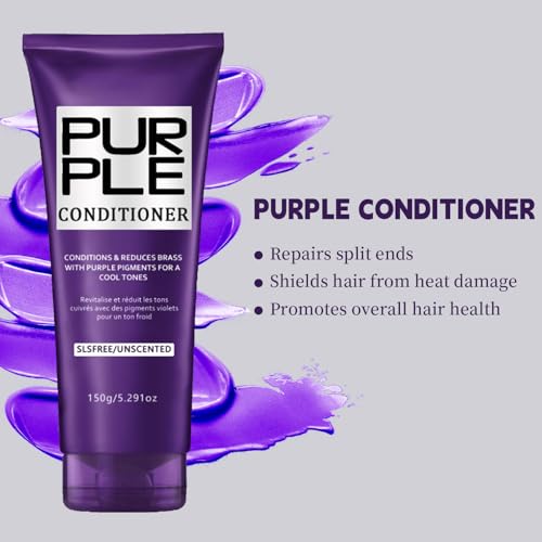 Purple Shampoo and Conditioner Set for Blonde & Silver Hair - 2 x 5.29 oz