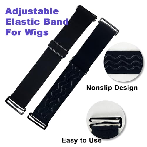 GELXGRIT 3-Pack Adjustable Elastic Wig Bands Non-Slip Hair Strap for Wig Making