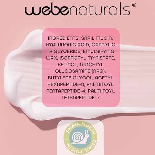 WEBE Hydration Snail Mucin Moisturizer 1.7oz - Anti-Aging Face Cream with Hyaluronic Acid & Retinol