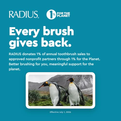 Radius Flex Toothbrush with BPA-Free Bristles, ADA Accepted, Right Hand, Purple