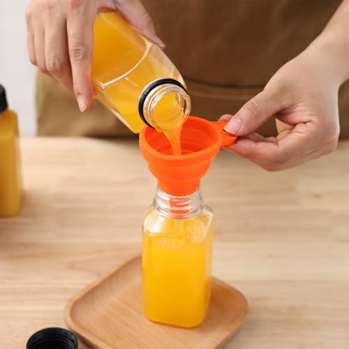 Moretoes 12-Pack 8oz Clear Juice Bottles with Tamperproof Caps