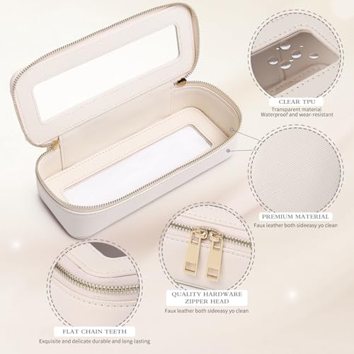 Pinkmik Slim Clear Makeup Brush Bag - Waterproof Travel Cosmetic Case