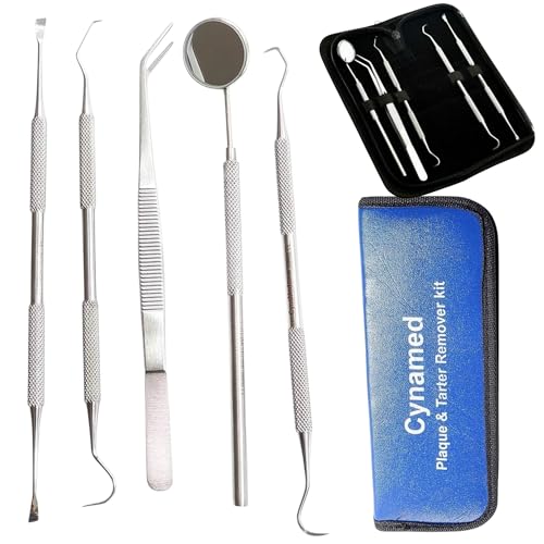 5-Piece Dental Hygiene Set - Stainless Steel Tartar Remover & Tools