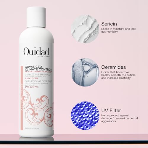 Ouidad Advanced Climate Control Defrizzing Shampoo - Sulfate-Free Hydration for Curly Hair