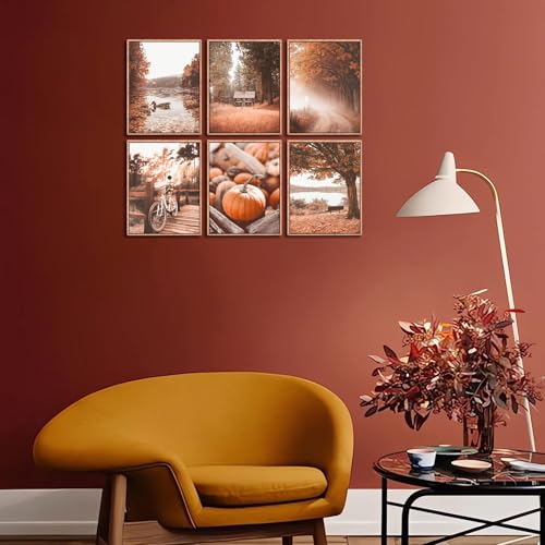 Autumn Landscape Canvas Wall Art Prints - 6pcs 8x10in Rustic Decor