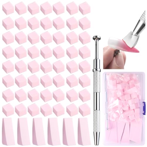 Fcozpjk 100Pcs Ombre Nail Art Sponges Set with Grabbing Pen