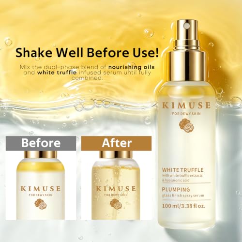 KIMUSE White Truffle Serum Spray with Niacinamide & Hyaluronic Acid - 3.38 fl oz Hydrating Face Mist for All Skin Types